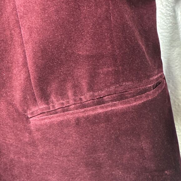 J. Ferrar Evening Ed. Merlot Velvet Men's Blazer Jacket Slim Fit 42R Burgundy - Picture 12 of 16